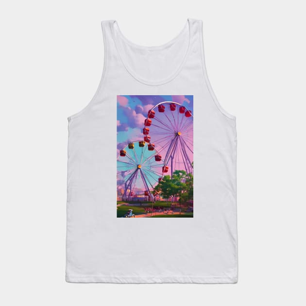 Dueling Ferris Wheels Tank Top by BryanWhipple